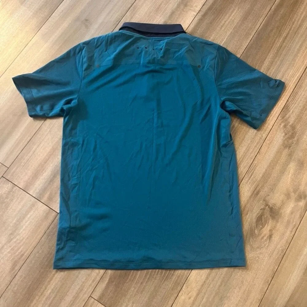 The North Face Mens Blue Teal‎ Short Sleeve Polo Shirt Size Medium Bin L-52